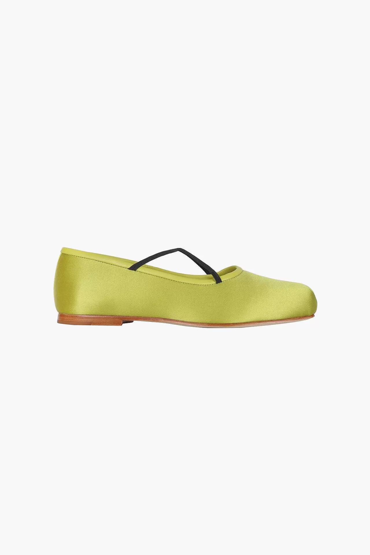 Women Sandy Liang Shoes^Criss Cross Pointe In Chartreuse Satin