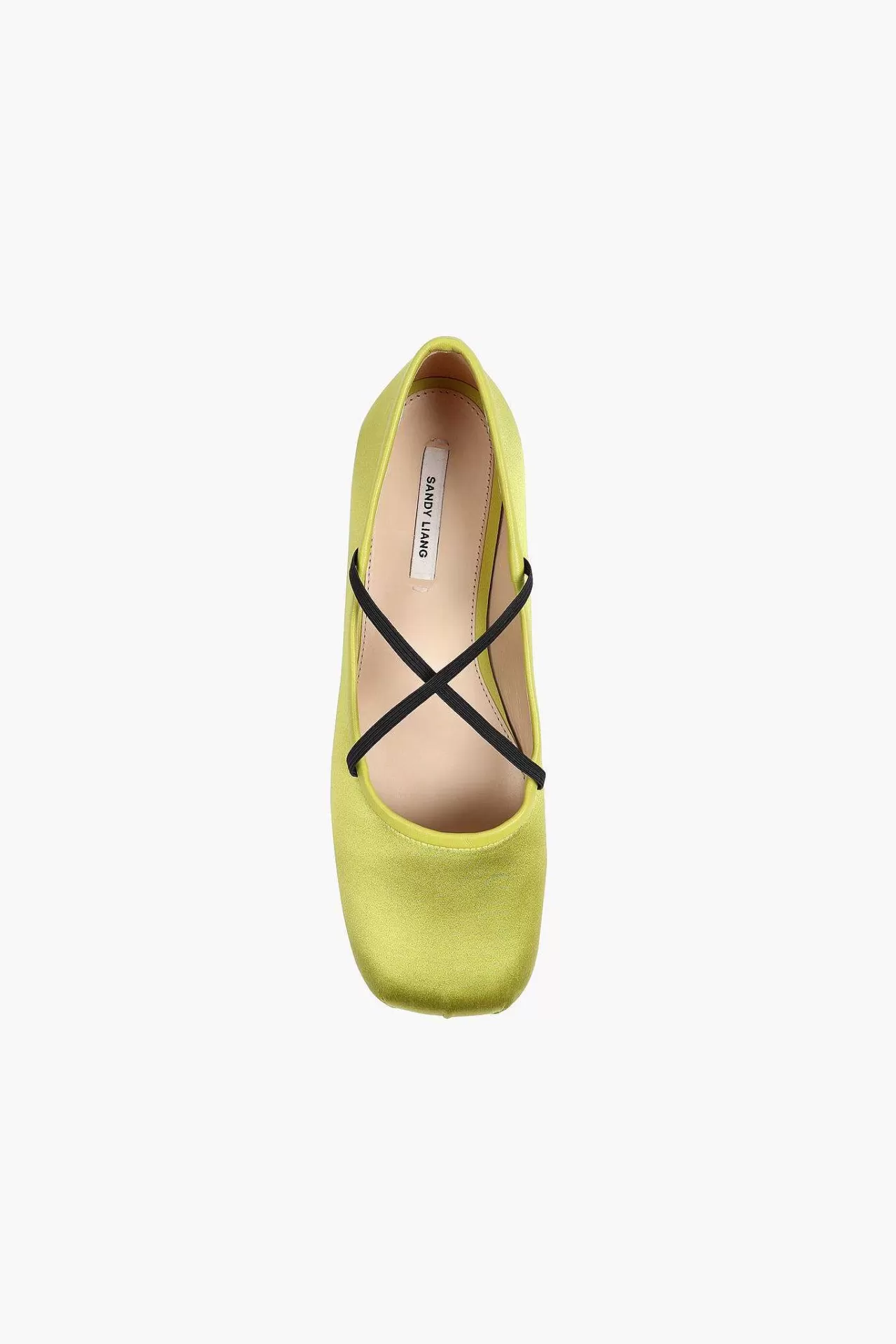 Women Sandy Liang Shoes^Criss Cross Pointe In Chartreuse Satin