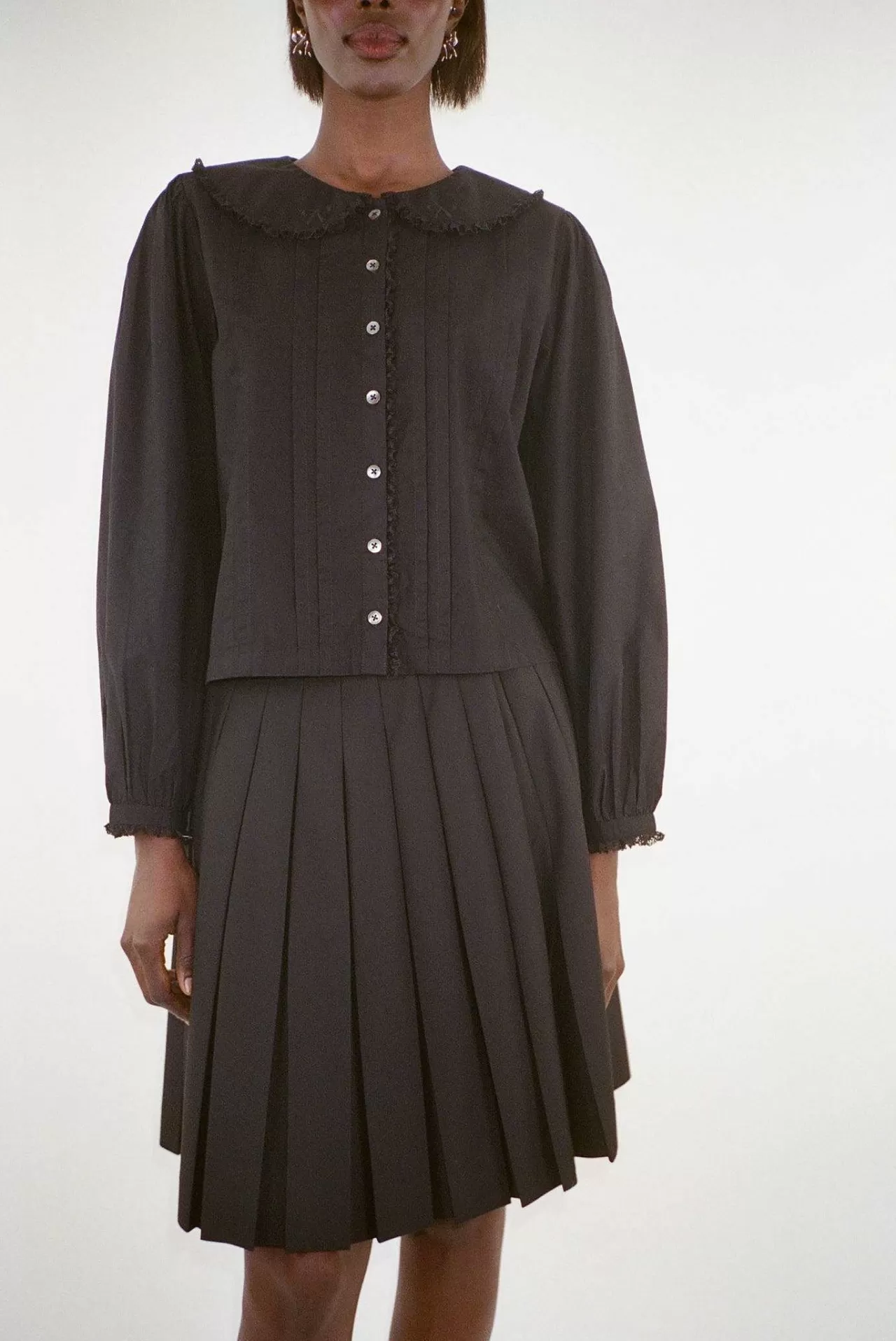 Women Sandy Liang Uniform^Grove Top In Black