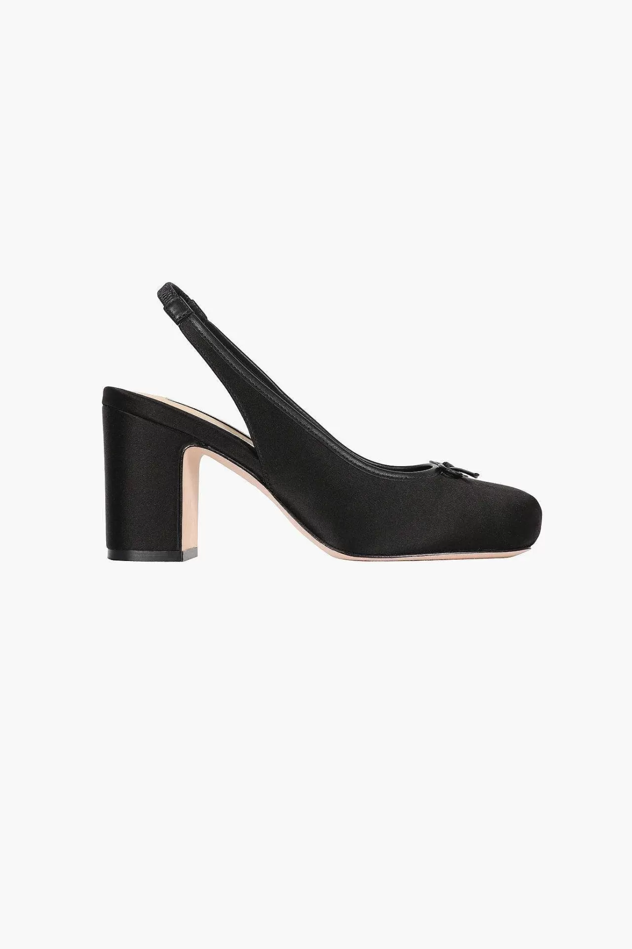 Women Sandy Liang Shoes^Slingback 75 In Black Satin