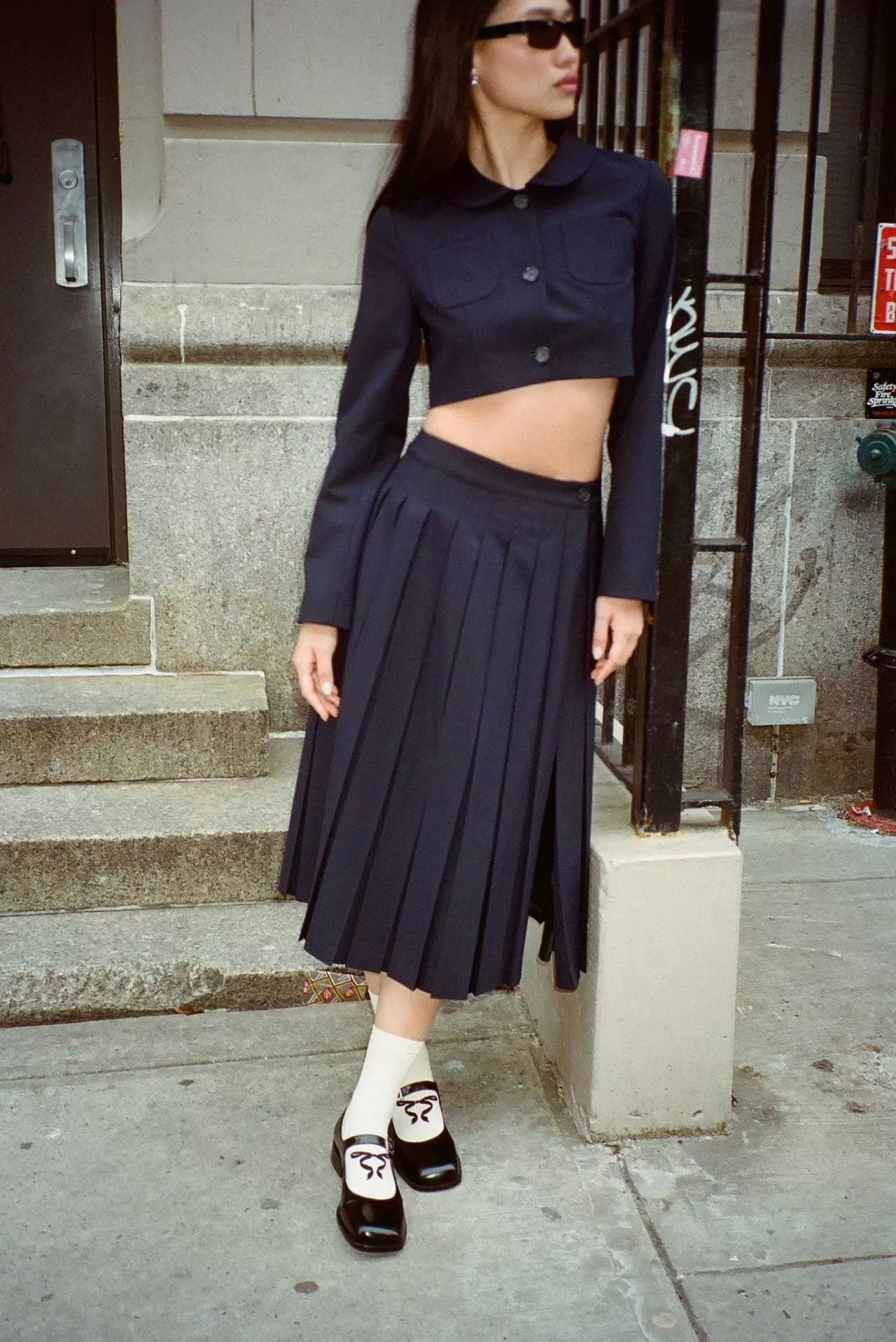 Women Sandy Liang Skirts^Uniform Skort In Dark Navy